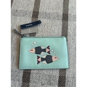 Anthropologie Miss Albright Leather Pisces Zodiac Pouch New